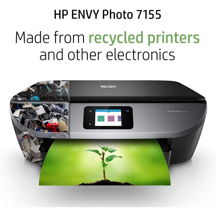 Hewlett Packard ENVY Photo 7155 Wireless All-in-One Printer for Home & Office Bundle - Renewed