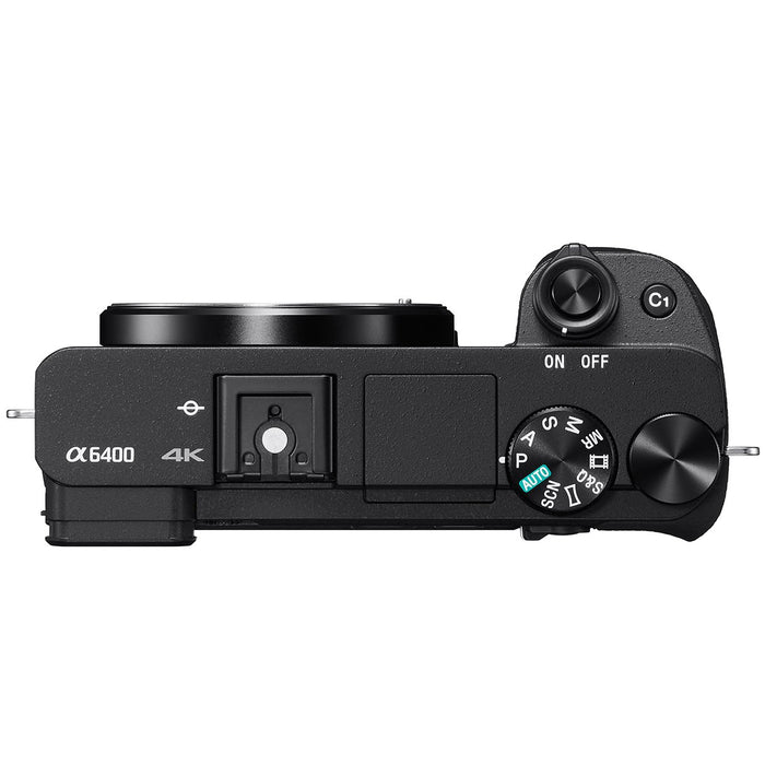 Sony a6400 Mirrorless 4K APS-C Camera Body + 24mm F2.8 G Lens SEL24F28G Kit Bundle