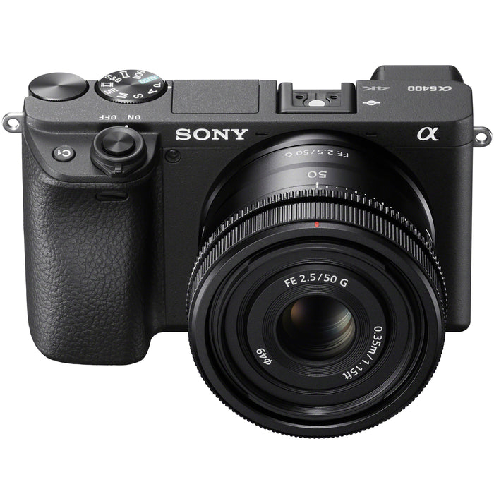 Sony a6400 Mirrorless 4K APS-C Camera Body + 50mm F2.5 G Lens SEL50F25G Kit Bundle