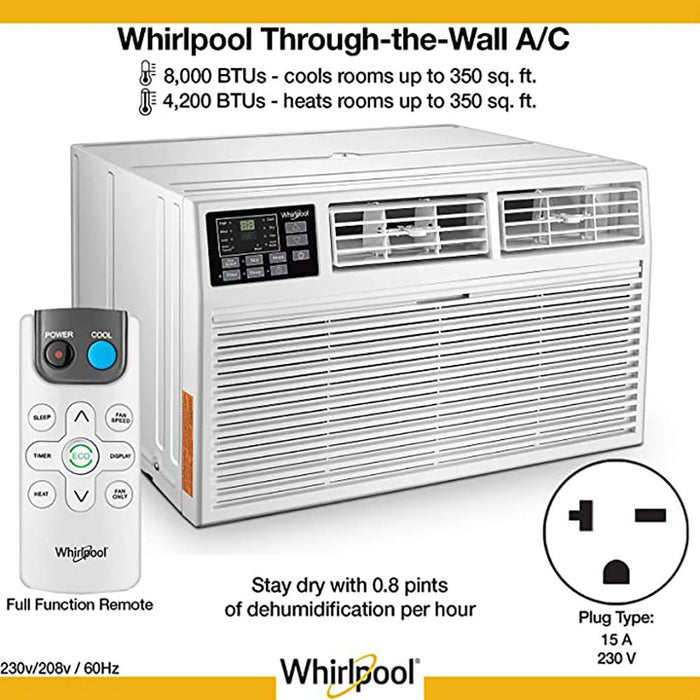WPTAC 8000 BTU Through the Wall Air Conditioner Heat/Cool