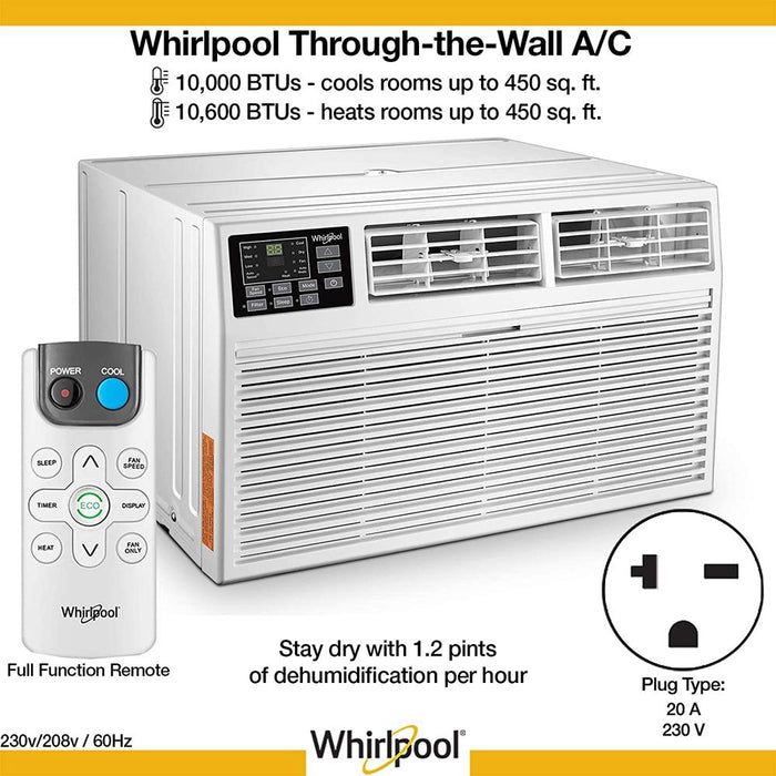 WPTAC 10000 BTU Through the Wall Air Conditioner Heat/Cool