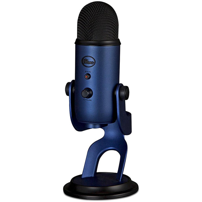 Blue Yeti USB Microphone Four Pattern Midnight Blue with Microphone Wind Screen