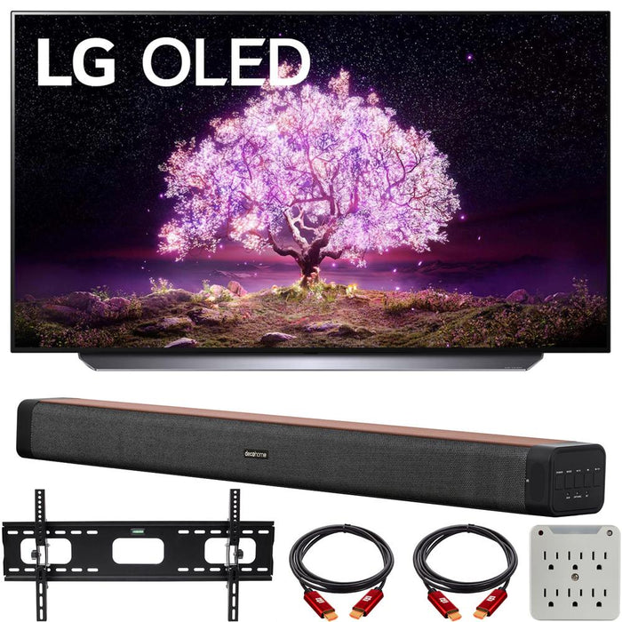 LG 65" 4K Smart OLED TV with AI ThinQ 2021 with Deco Home 60W Soundbar Bundle