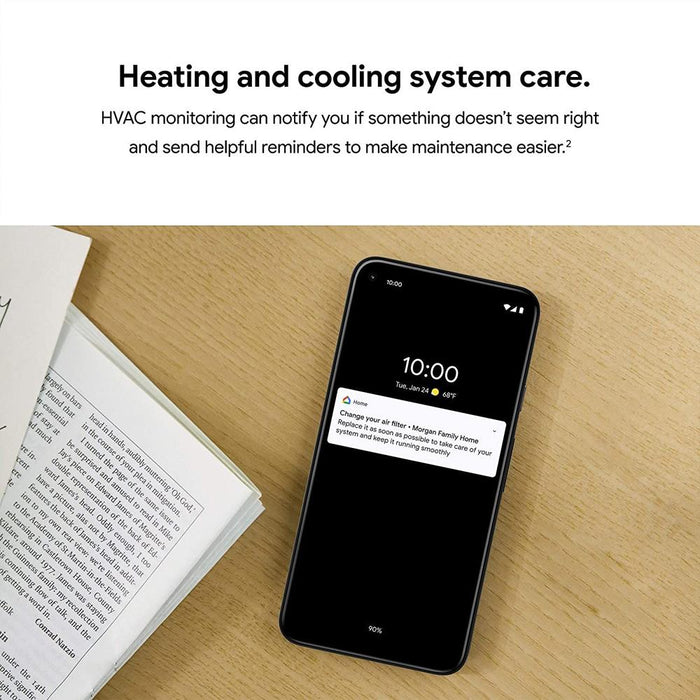 Google Nest Programmable Smart Wi-Fi Thermostat Snow with Smart Speaker Sky