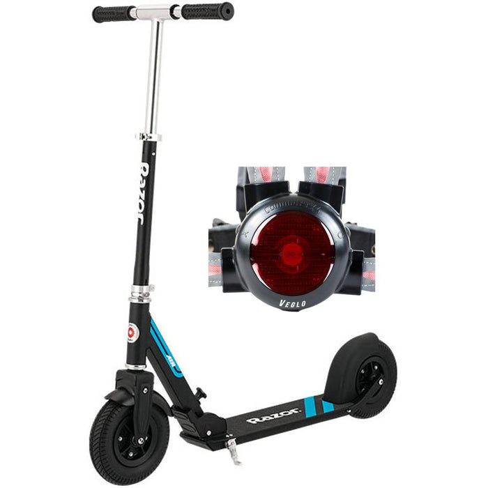 Razor A5 Air Aluminum Folding Kick Scooter Black with Wearable Rear Light System