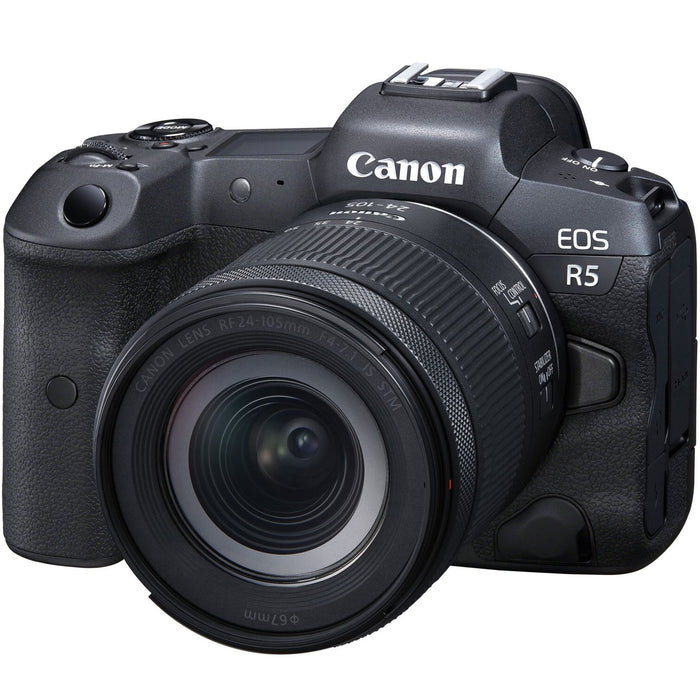 Canon EOS R5 Full Frame Mirrorless Camera + 24-105mm F4-7.1 Lens + Battery Grip Bundle
