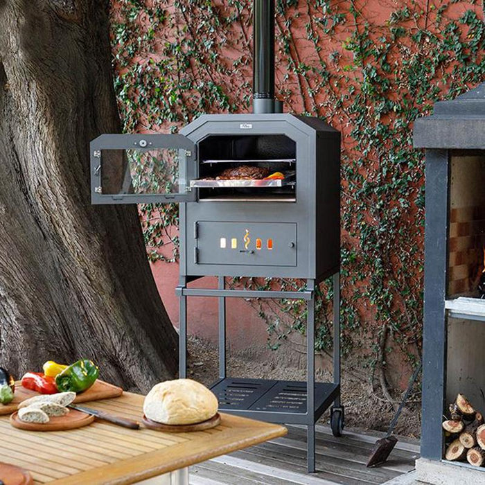 Nuke Wood Fired Outdoor Oven with Wheels 23.5" - Oven 60 with 1-Year Warranty Bundle