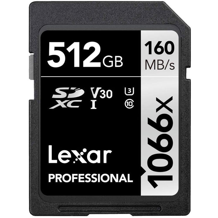 Lexar 512GB Professional 1066x UHS-I SDXC Memory Card, Silver Series (2-Pack)