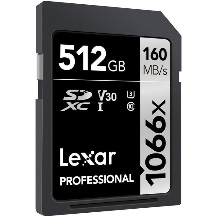 Lexar 512GB Professional 1066x UHS-I SDXC Memory Card, Silver Series (3-Pack)