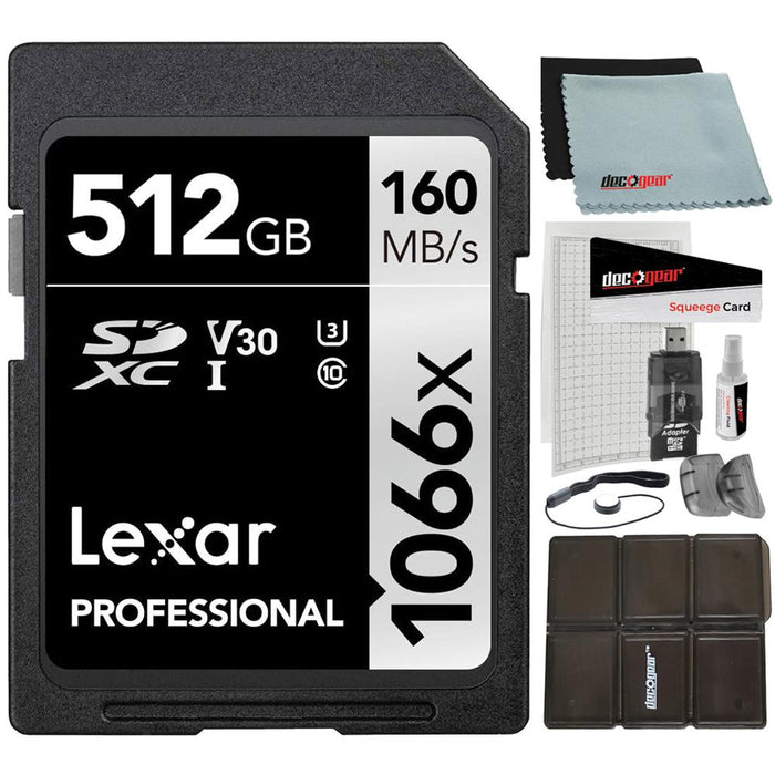 Lexar 512GB Professional 1066x UHS-I SDXC Memory Card Bundle with Accessory Kit