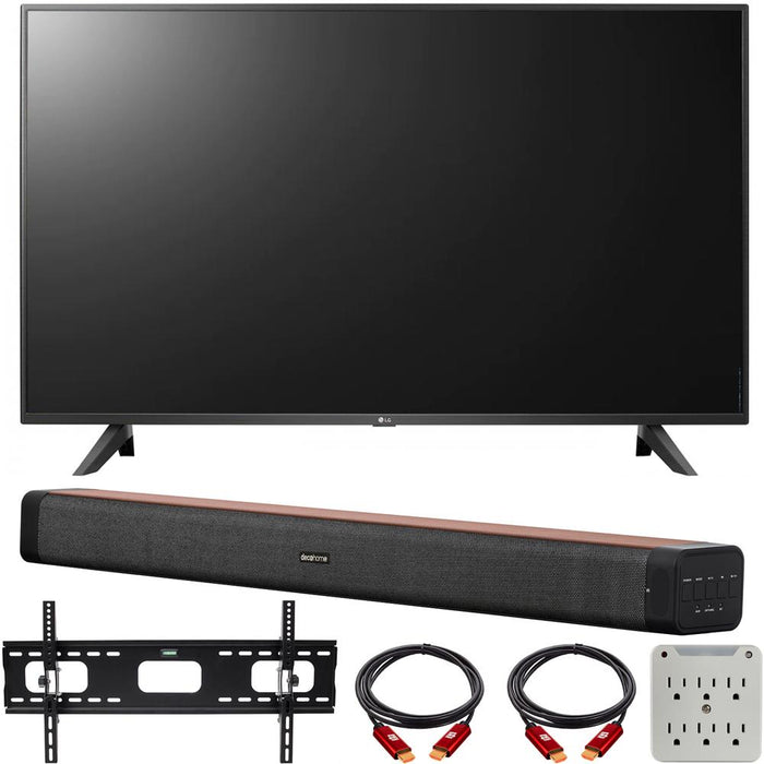 LG 50" UP7000 4K LED UHD Smart webOS TV 2021 with Deco Home 60W Soundbar Bundle