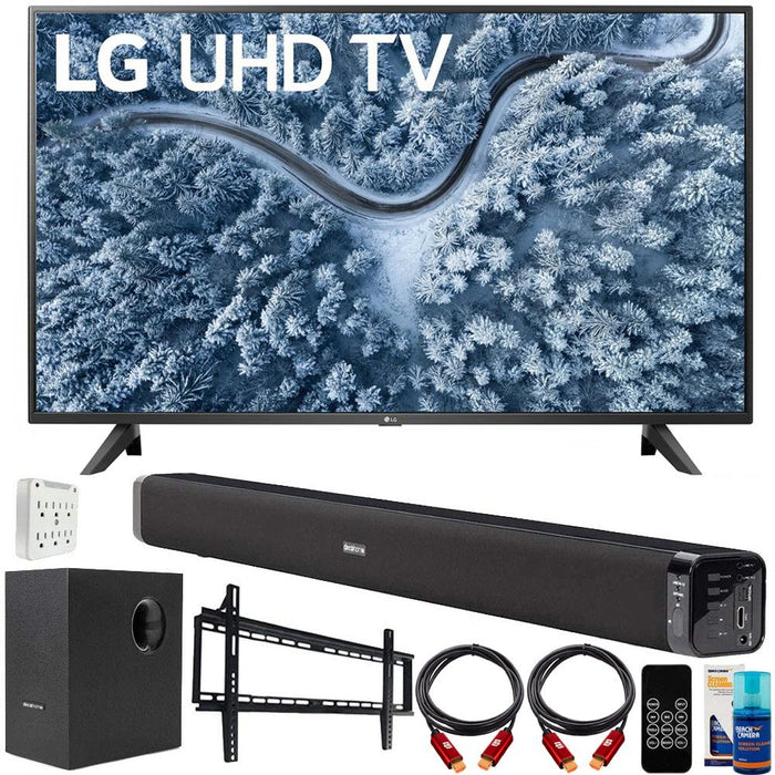 LG 50 Inch UP7000 4K LED UHD Smart webOS TV 2021 with Deco Gear Home Theater Bundle