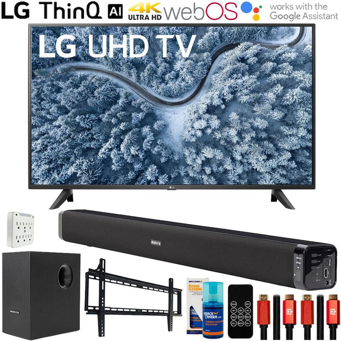 LG 55 Inch UP7000 4K LED UHD Smart webOS TV 2021 with Deco Gear Home Theater Bundle