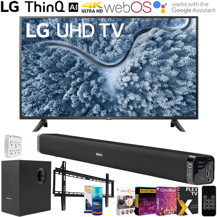 LG 50UP7000PUA 50 inch 4K LED UHD Smart webOS TV 2021 with Deco Soundbar Bundle