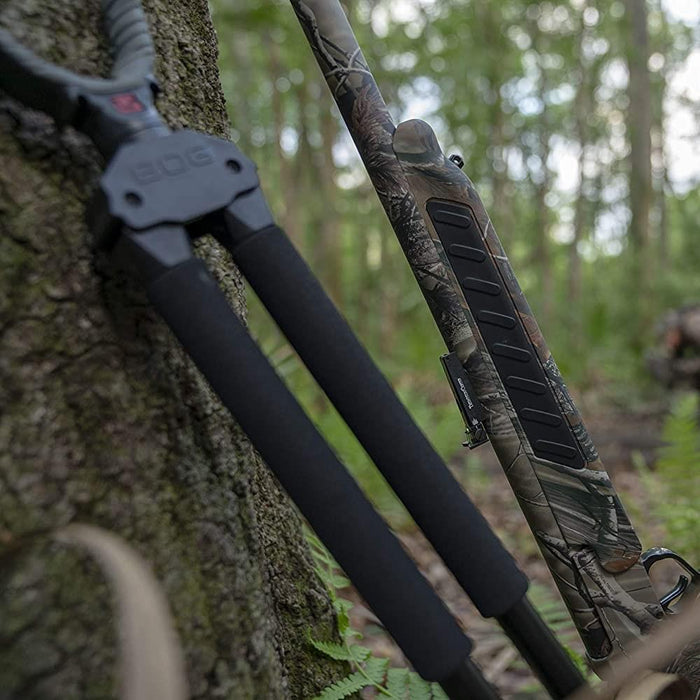 Bog Havoc Shooting and Hunting Stick Bipod Camo + Tactical Flashlight and Pen Set