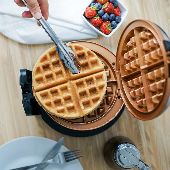 Crux Double Rotating Belgian Waffle Maker w/ Nonstick Plates - 14614