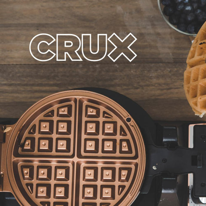 Crux Double Rotating Belgian Waffle Maker w/ Nonstick Plates - 14614