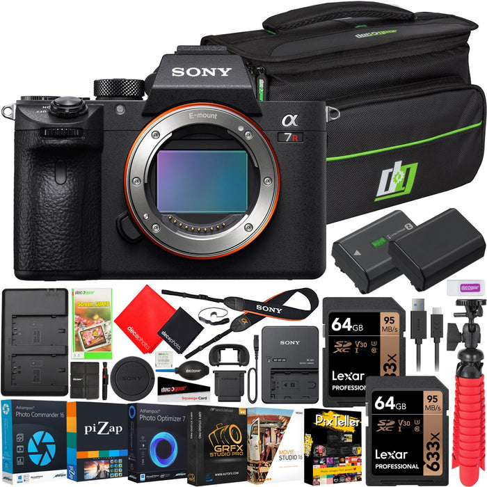 Sony a7R III Full Frame Mirrorless Camera ILCE7RM3A/B Body + Accessories Case Bundle