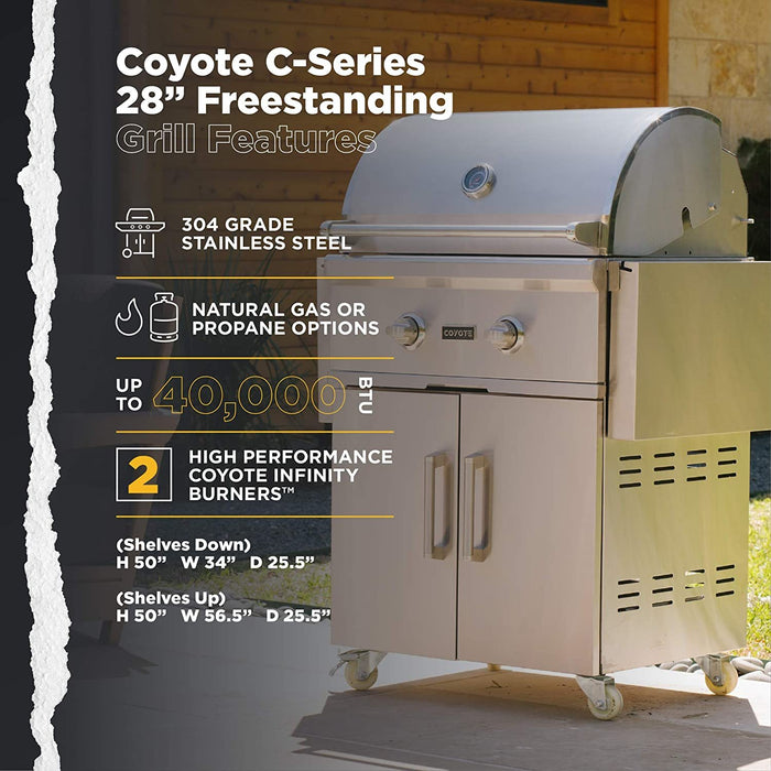 Coyote C-Series 28" Liquid Propane 40,000 BTU Outdoor Grill - C1C28LP-FS