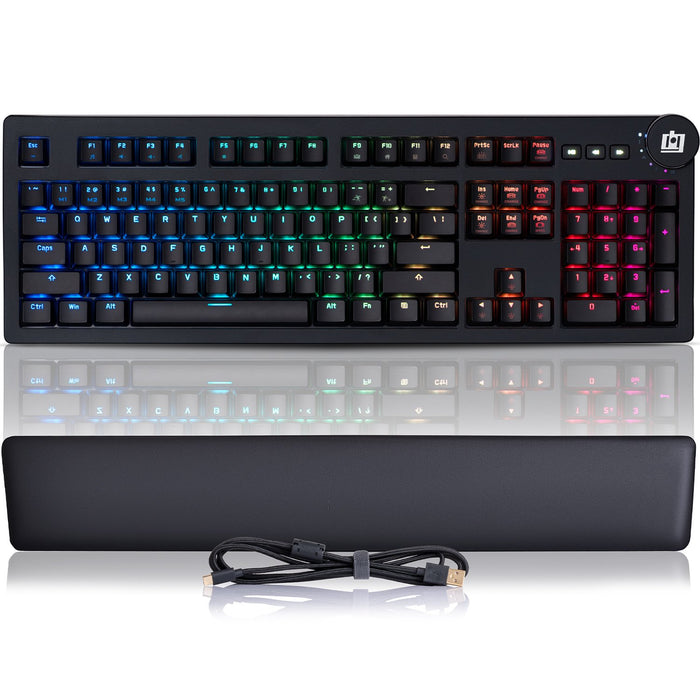 Deco Gear Mechanical Keyboard Cherry MX Red + Palm Rest, Anti-Ghost, RGB - Refurbished