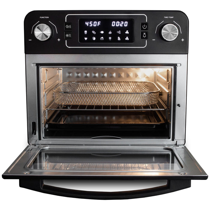 Deco Chef 24QT Stainless Steel Countertop Toaster Air Fryer Oven, Black - Refurbished