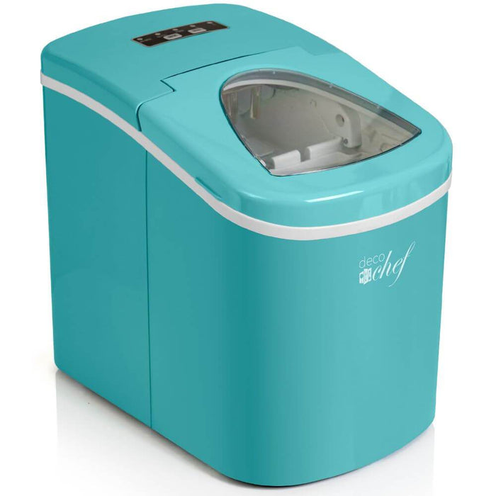 Deco Chef Compact Electric Ice Maker (Turquoise) with The Smoothies Bible Bundle