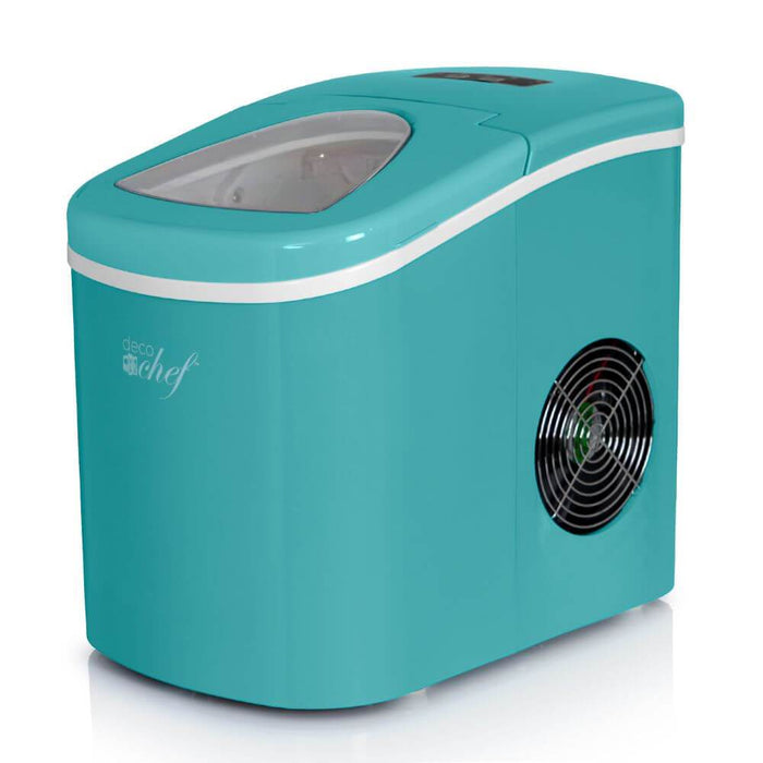 Deco Chef Compact Electric Ice Maker (Turquoise) with The Smoothies Bible Bundle