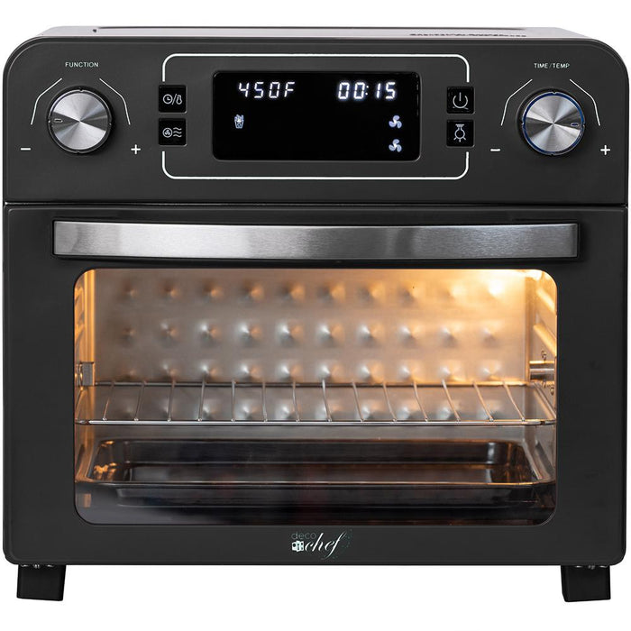 Deco Chef 24QT Stainless Steel Countertop Toaster Air Fryer Oven Black - Renewed