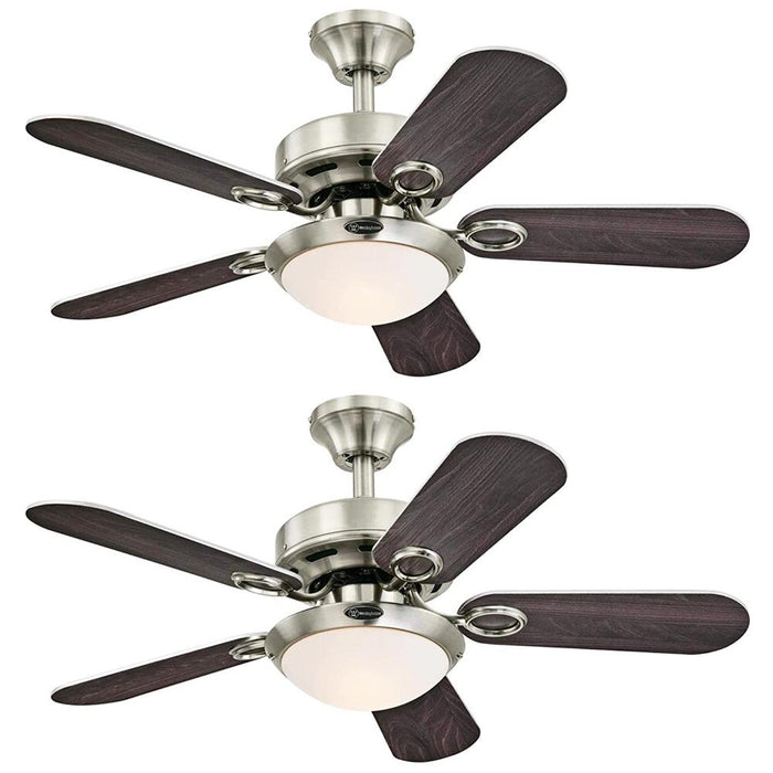 Westinghouse 7230300 Cassidy 36" Indoor Ceiling Fan w/ Dimmable LED Light Fixture (2-Pack)