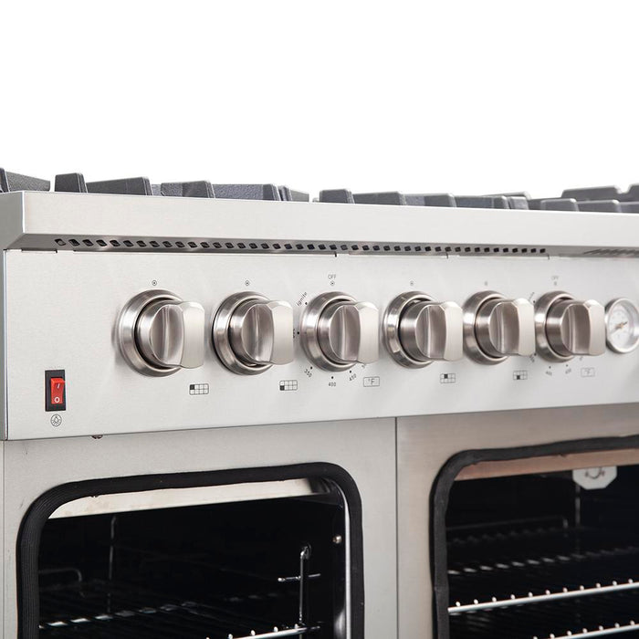 Forno 48" Alta Qualitia Pro-Style 107,000 BTU 8-Burner Gas Range Oven, Stainless Steel