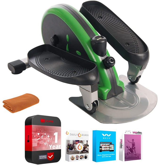 Stamina InMotion Portable Elliptical Compact Trainer Green with Warranty Bundle