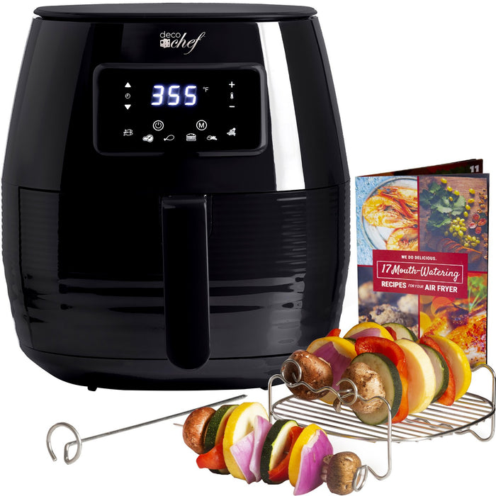 Deco Chef Digital 5.8QT Electric Air Fryer For Healthy Frying - Black - Refurbished