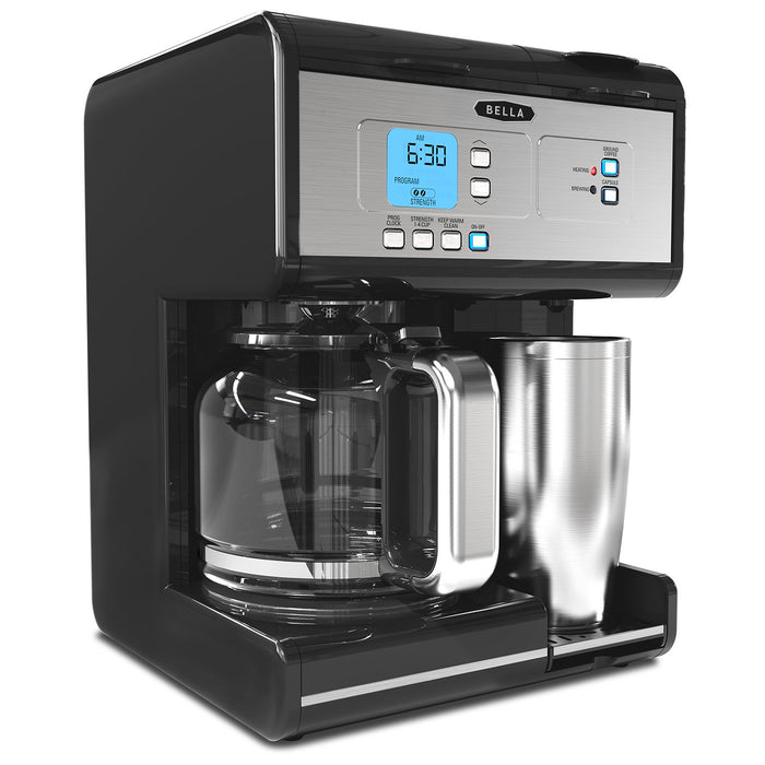 Bella Triple Infusion Brew Programmable Coffee Maker for 12-Cup Carafe or Single Serve