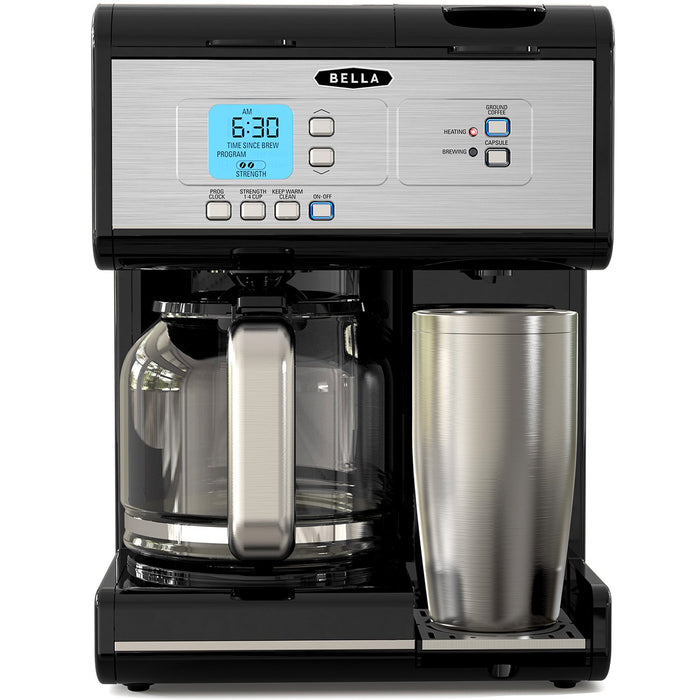 Bella Triple Infusion Brew Programmable Coffee Maker for 12-Cup Carafe or Single Serve