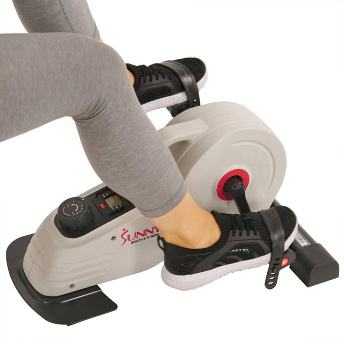 Sunny Health and Fitness Under Desk Mini Magnetic Exercise Cycle+Bottle & Towel