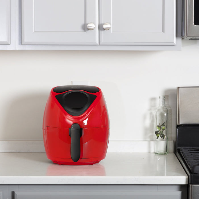 Deco Chef 3.7QT Electric Oil-Free Digital Air Fryer for Healthy Frying, Red - Refurbished