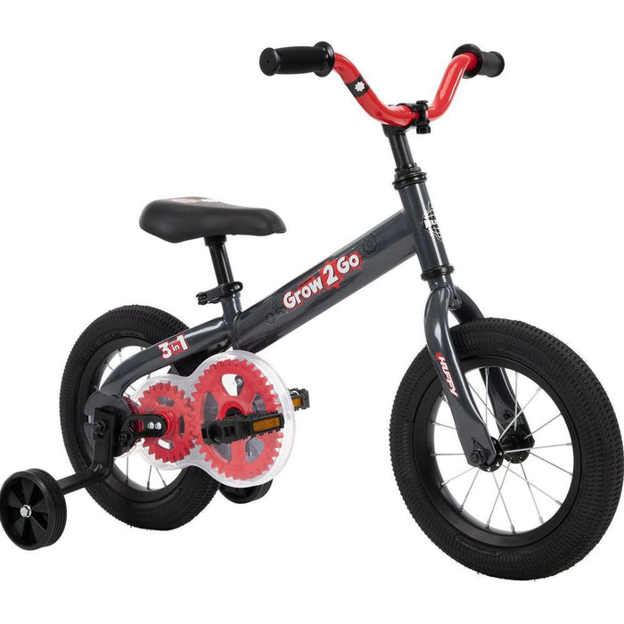 Huffy Grow 2 Go Kids Bike,Balance to Pedal (Red 22301) w/ Wearable Light + More Bundle