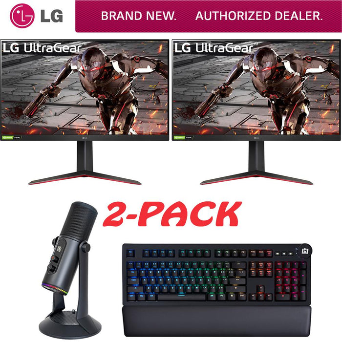 LG 32" UltraGear FHD HDR10 Dual Gaming Monitor + Deco Keyboard + Streaming USB Mic