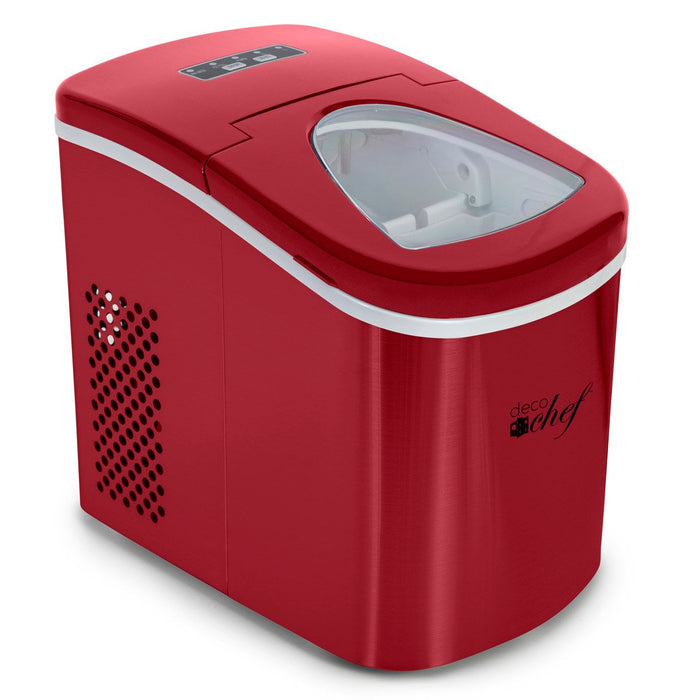 Deco Chef Red Compact Electric Ice Maker | (IMRED) | Top Load | 26 Lbs Per Day