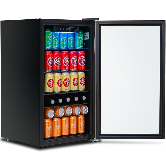 Deco Chef 118-Can Mini Fridge with Glass Door, Digital Controls, for Beer, Wine, Snacks