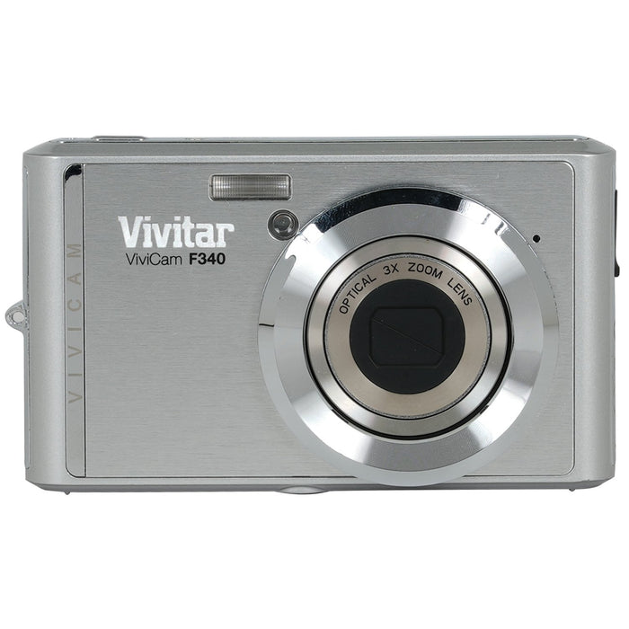 Vivitar Vivcam F340 14.1 MP 2.4" LCD Screen Camera and Camcorder - Silver
