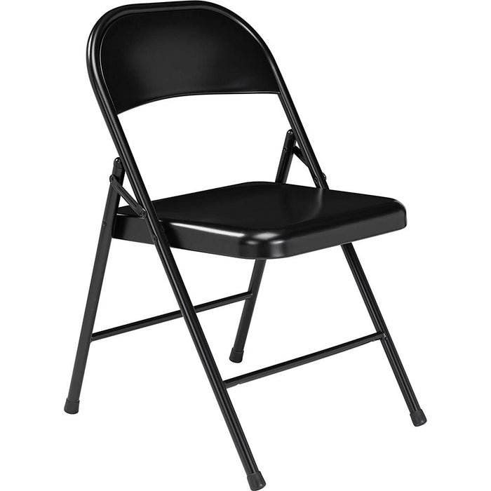 National Public Seating Commercialine All-Steel Folding Chair Pack of 12, Black
