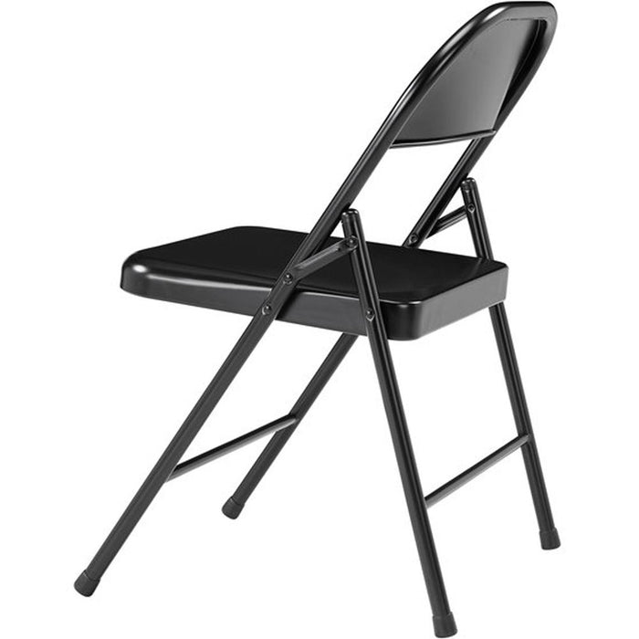 National Public Seating Commercialine All-Steel Folding Chair Pack of 12, Black