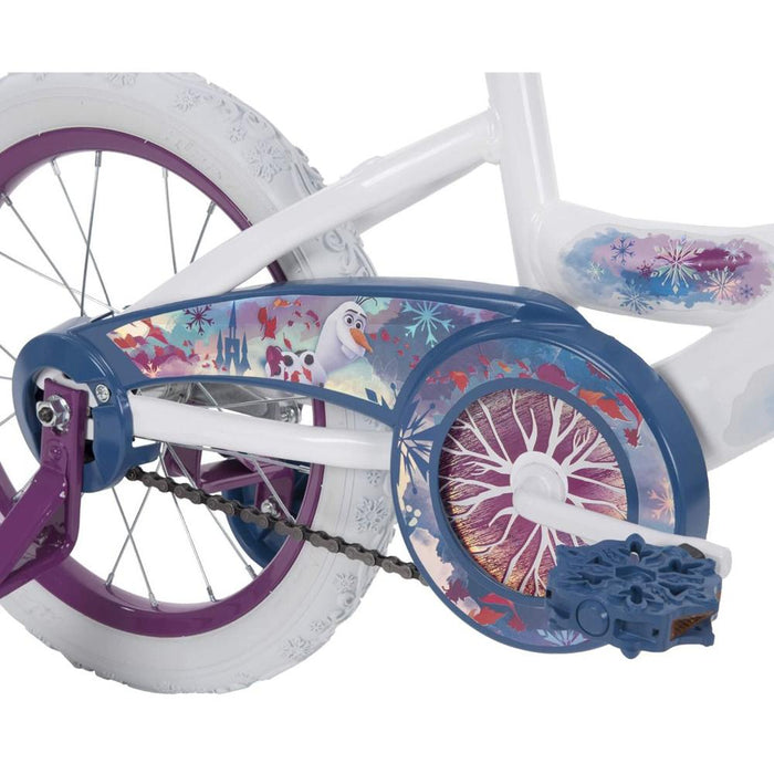 Huffy Disney Frozen 2 Girls Bike with Training Wheels 16-inch with Rear Light