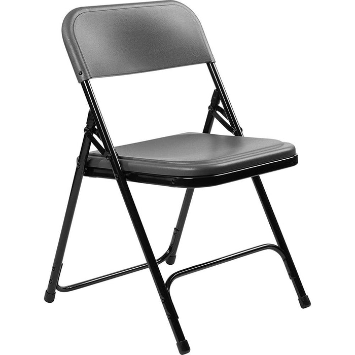 National Public Seating 800 Series Premium Plastic Folding Chair Slate Pack of 8