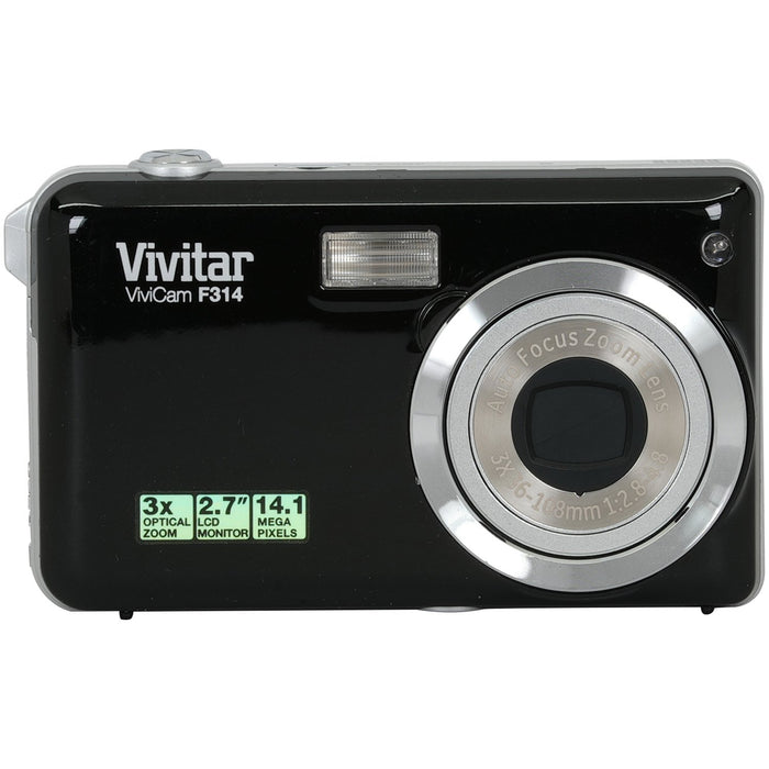 Vivitar Vivicam F314 14.1 MP 2.7" Screen Digital Camera and Camcorder - Black