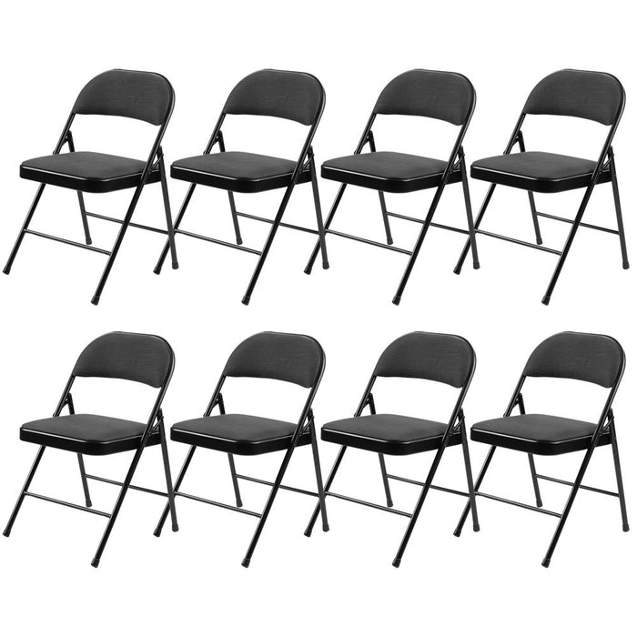 National Public Seating 900 Series Fabric Padded Folding Chair Black Pack of 8