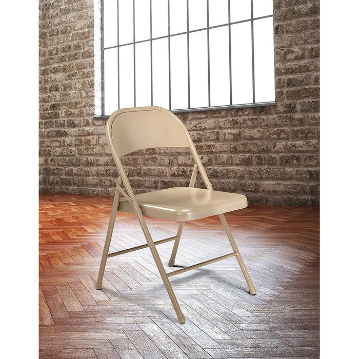 National Public Seating Commercialine All-Steel Folding Chair Beige Pack of 8