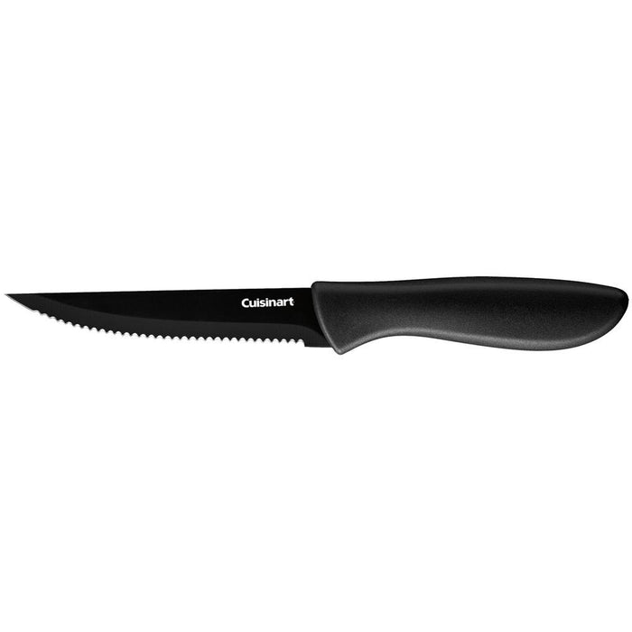 Cuisinart Advantage 6Pc Serrated Steak Knife Set, Black +Safety Gloves +Knife Sharpener
