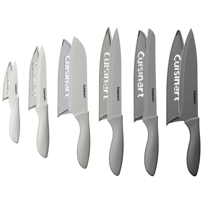 Cuisinart Advantage 12Pc Gray Knife Set (2-Pack) + Safety Gloves + Knife Sharpener